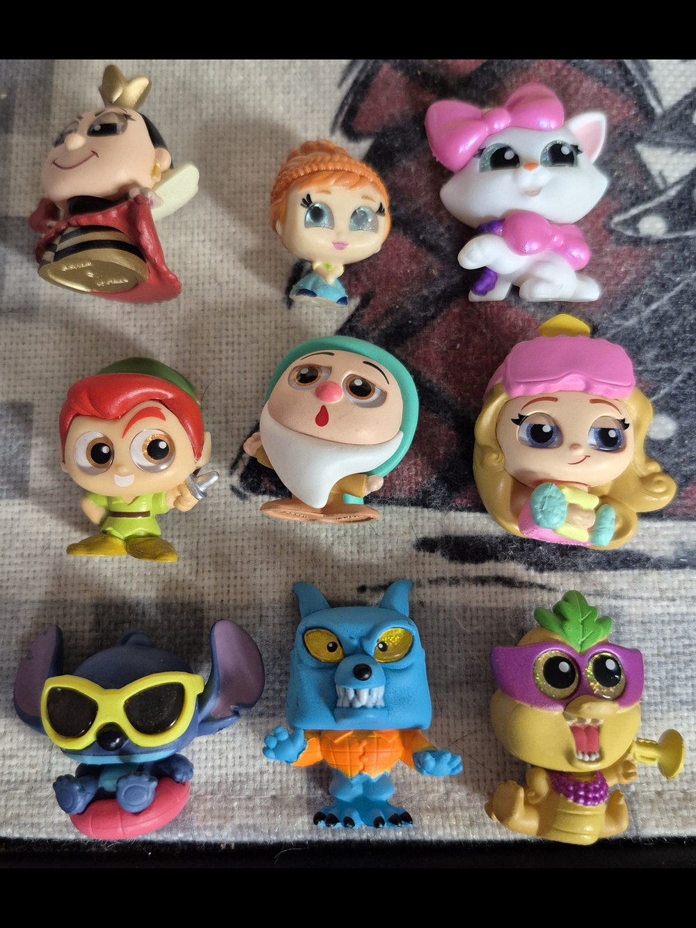 9 Disney Doorables Mini Collectible Kids Figures - Assorted Bright Colors